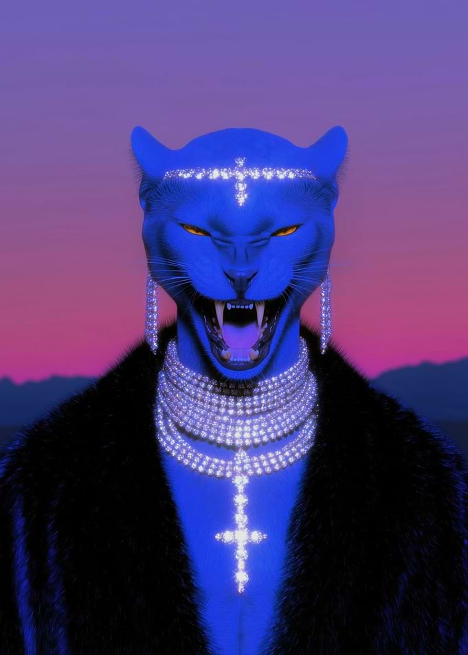 Blue Panther with Jewels
