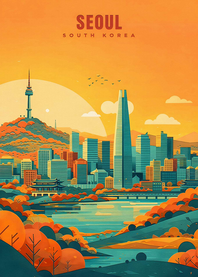 Seoul Cityscape with Namsan Tower