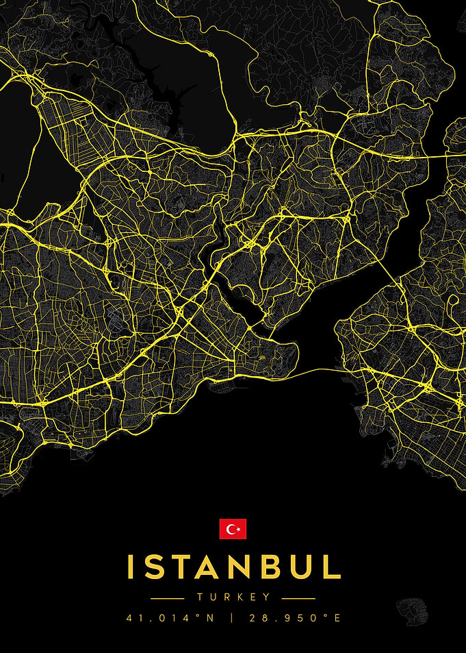 Istanbul Map Obsidian Gold City Map