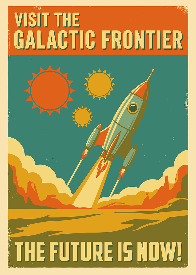 Visit the Galactic Frontier Retro Art