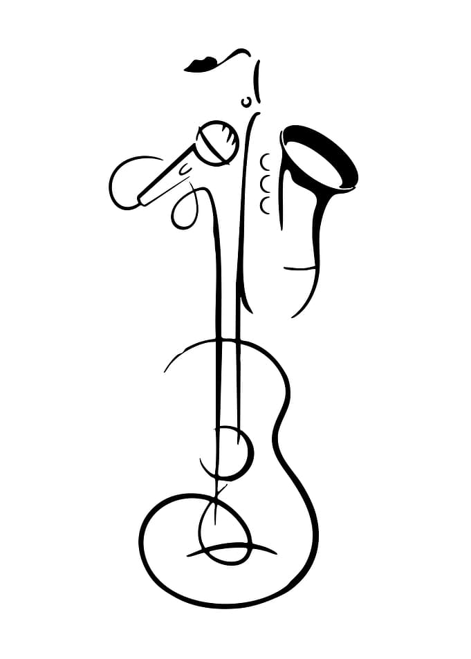 Abstract Musical Instruments and Microphone