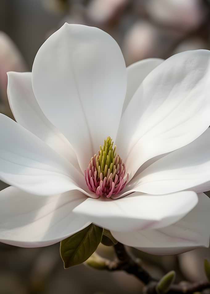 Close-up of a white magnolia flower