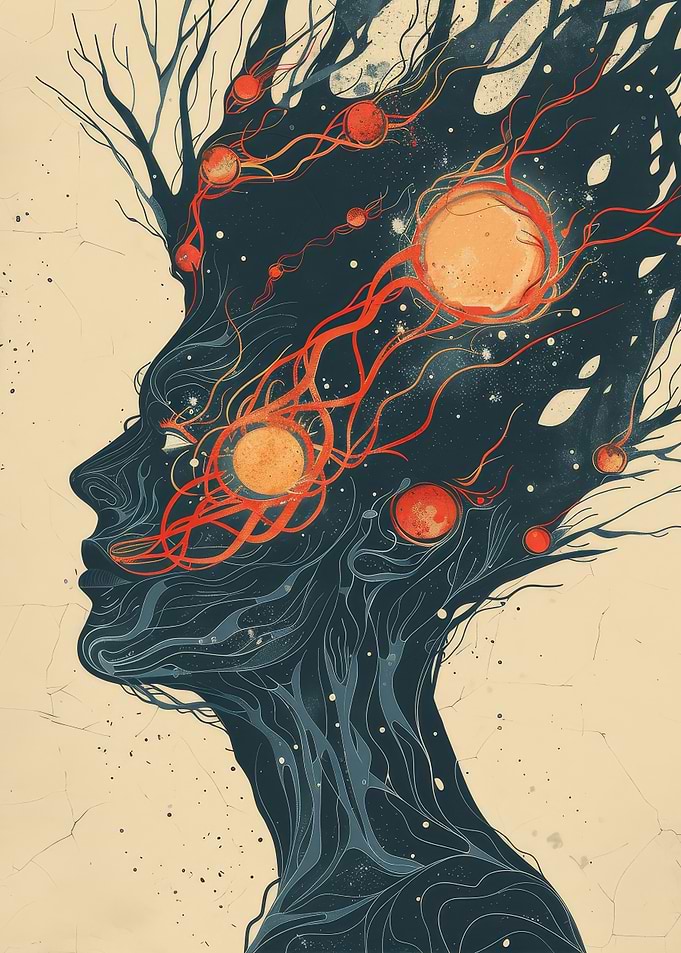 Cosmic Head Silhouette