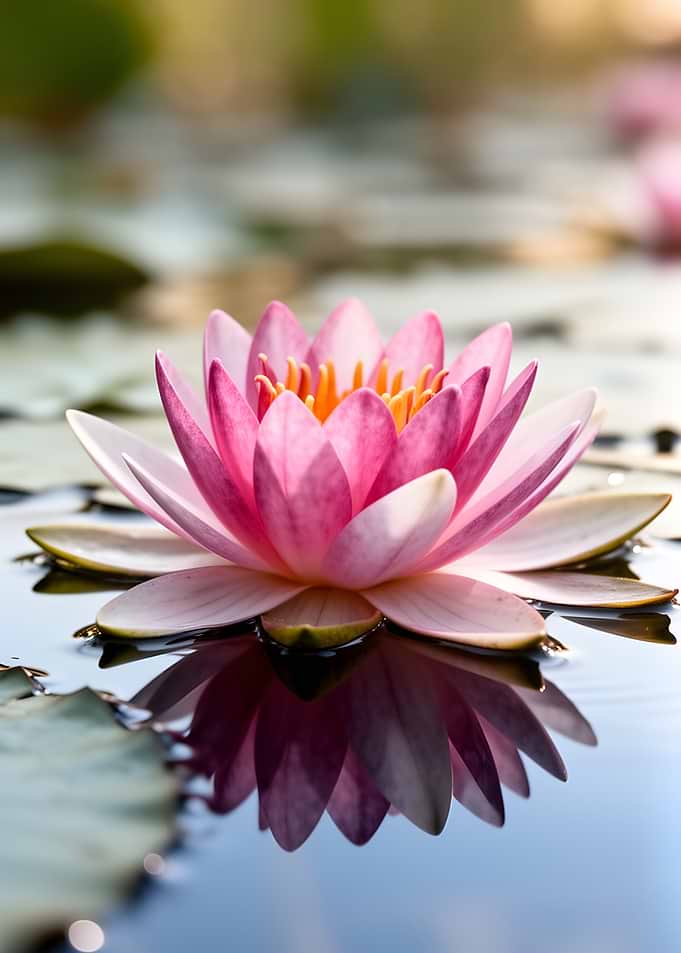 Pink Water Lily Reflection