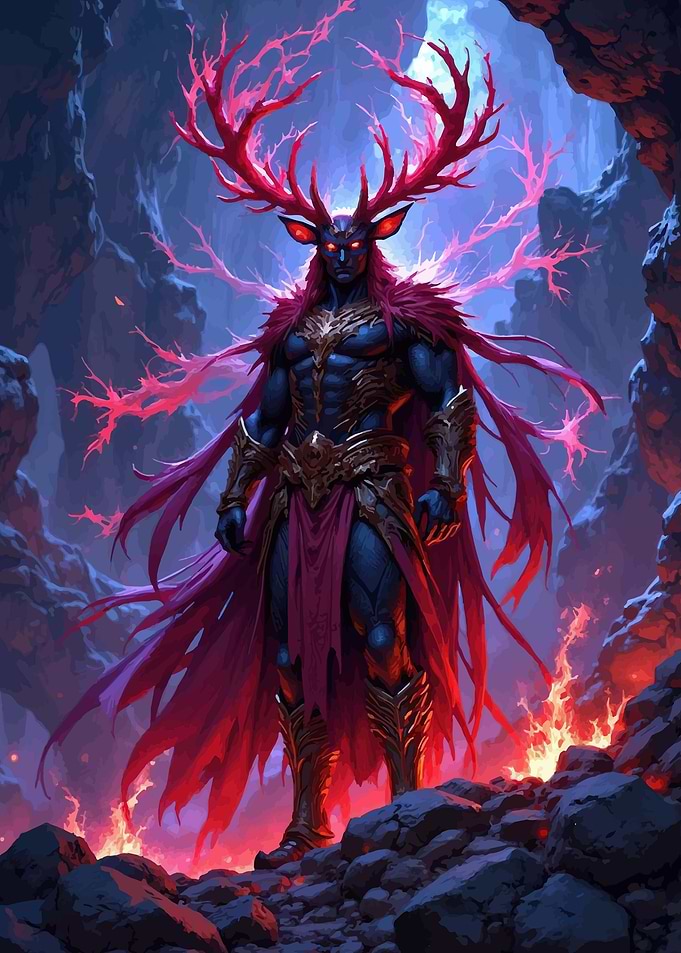 Dark Fantasy Antlered Warrior