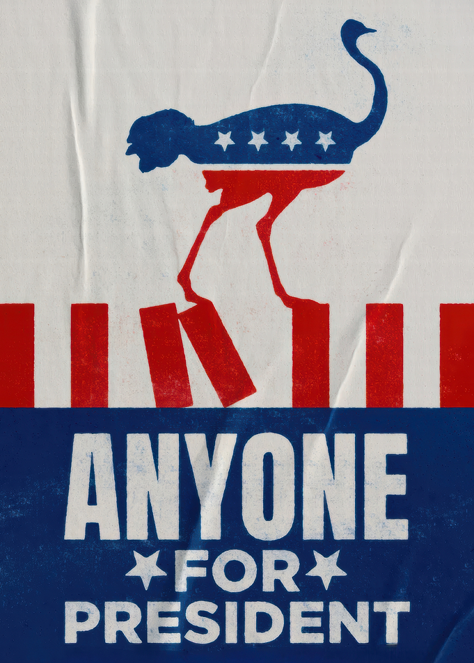 Ostrich for President Campaign Poster