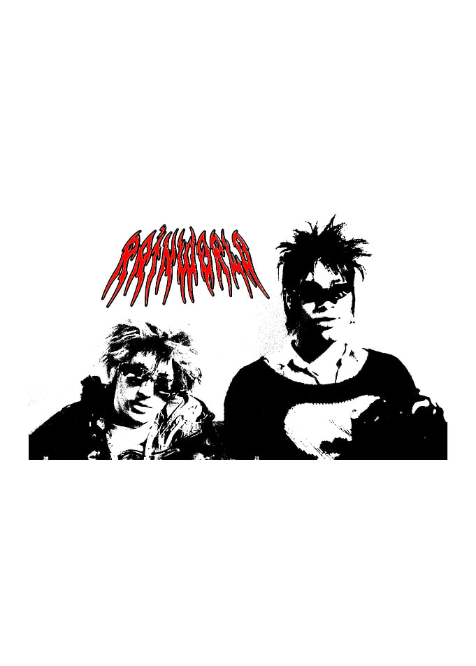Two figures with 'RAINWORLD' text