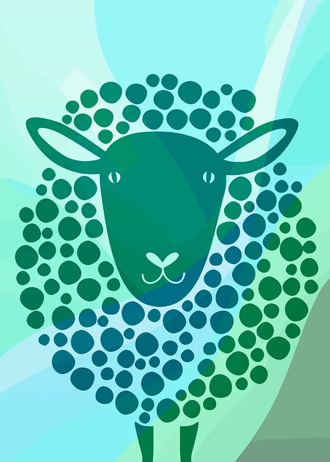 Cute Sheep Creative Illustration