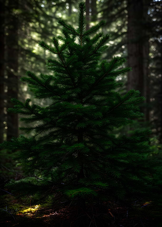 Dark Forest Pine Tree