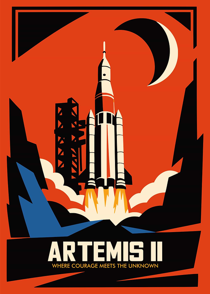 Artemis II Rocket Launch Poster