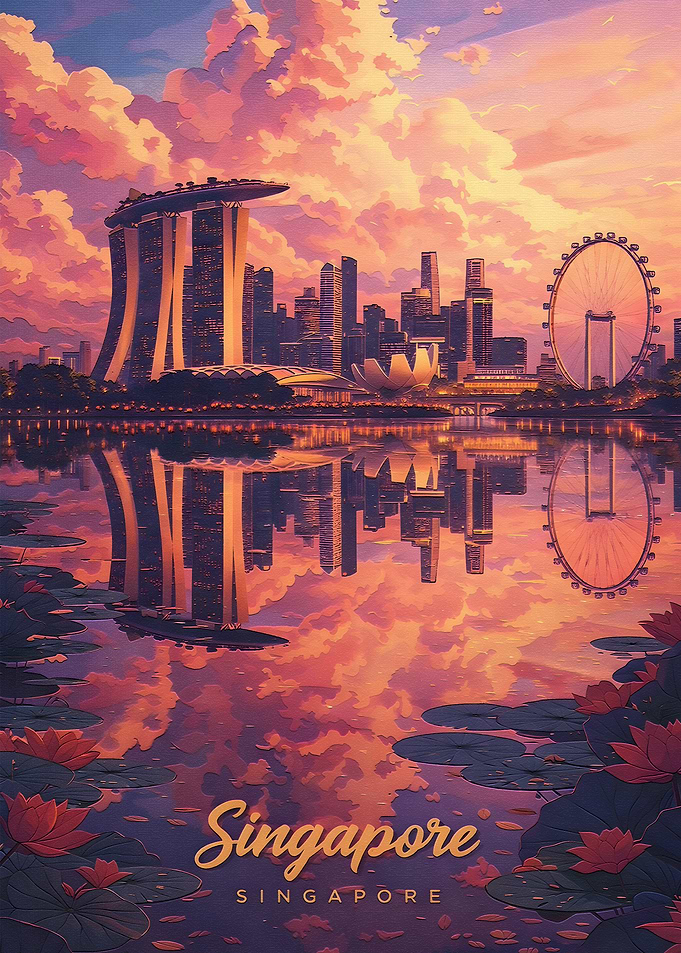 Singapore Skyline at Sunset
