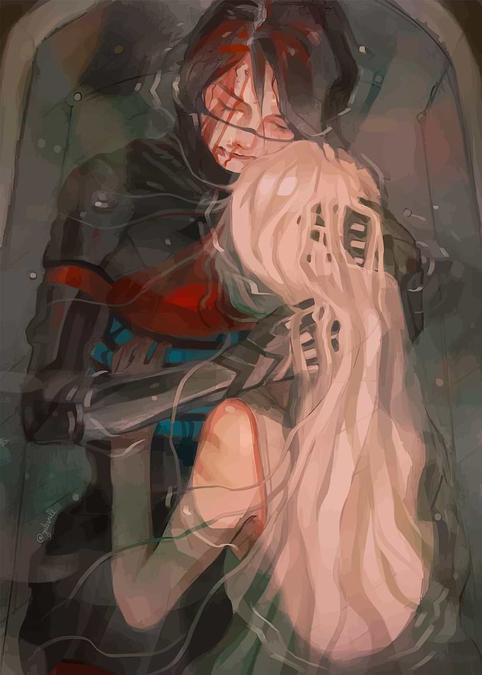 Tragic Embrace in Water