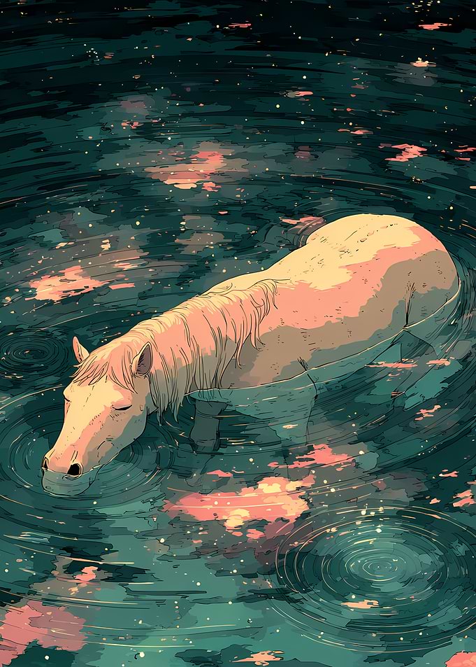 Horse in Water painting