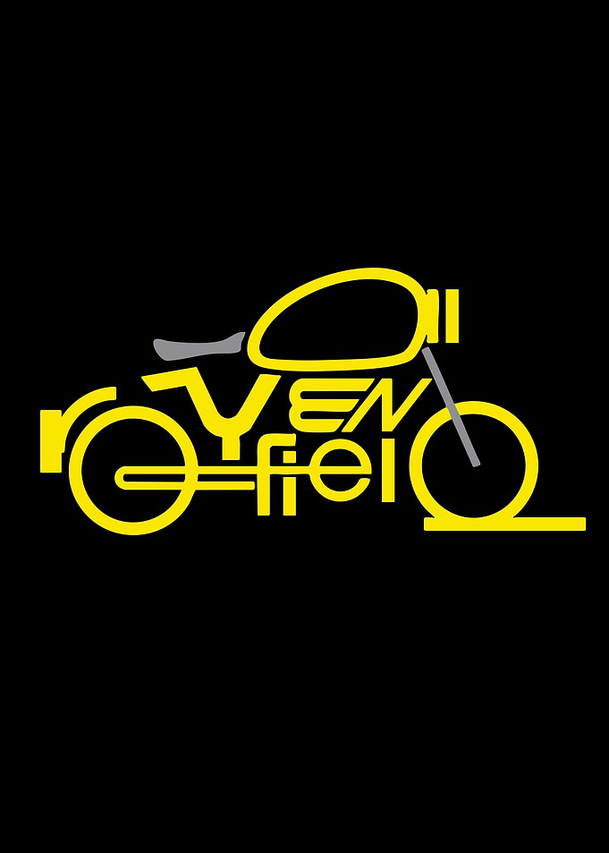 Royal Enfield Text Art Motorcycle