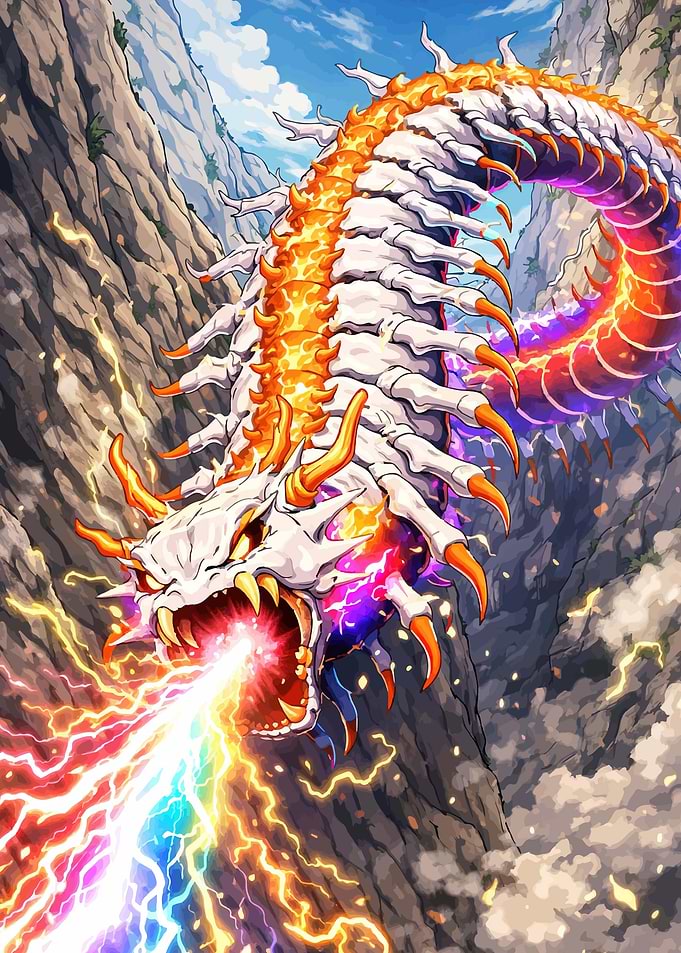 Dragon Centipede Unleashes Lightning Breath