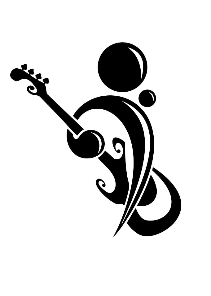 Musical Bass Clef Guitar Icon