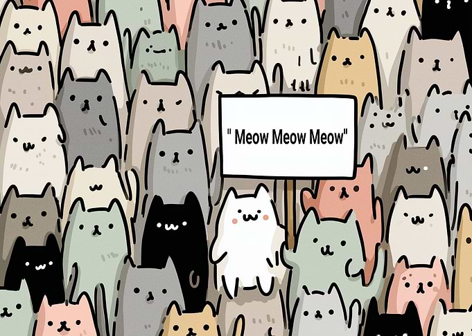 A crowd of cute cats