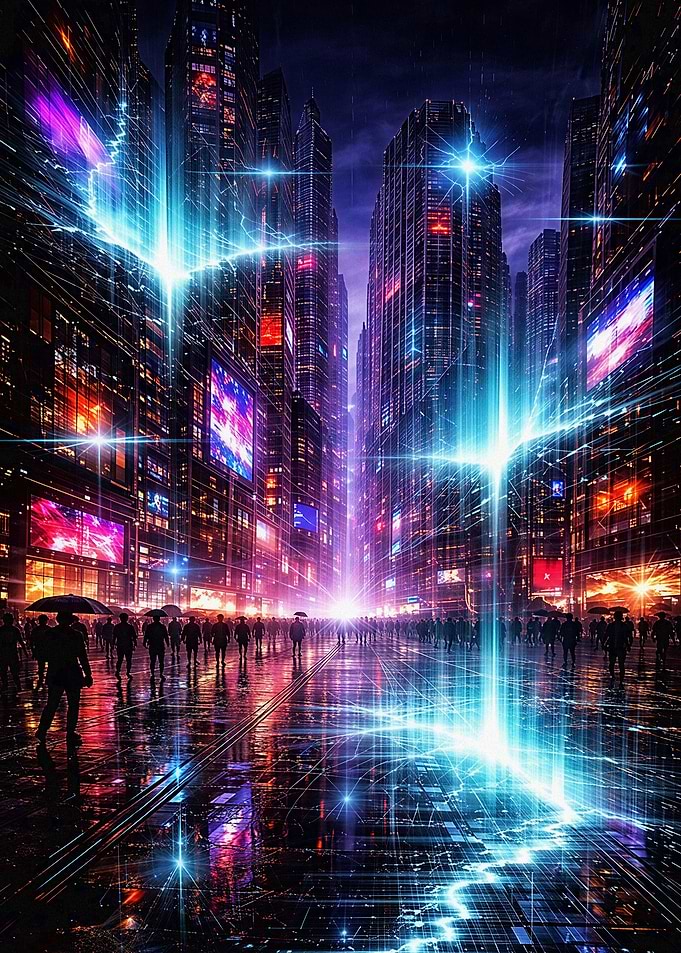 Cyberpunk Cityscape at Night