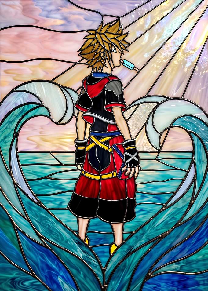 Stained Glass Sora with Heart Waves