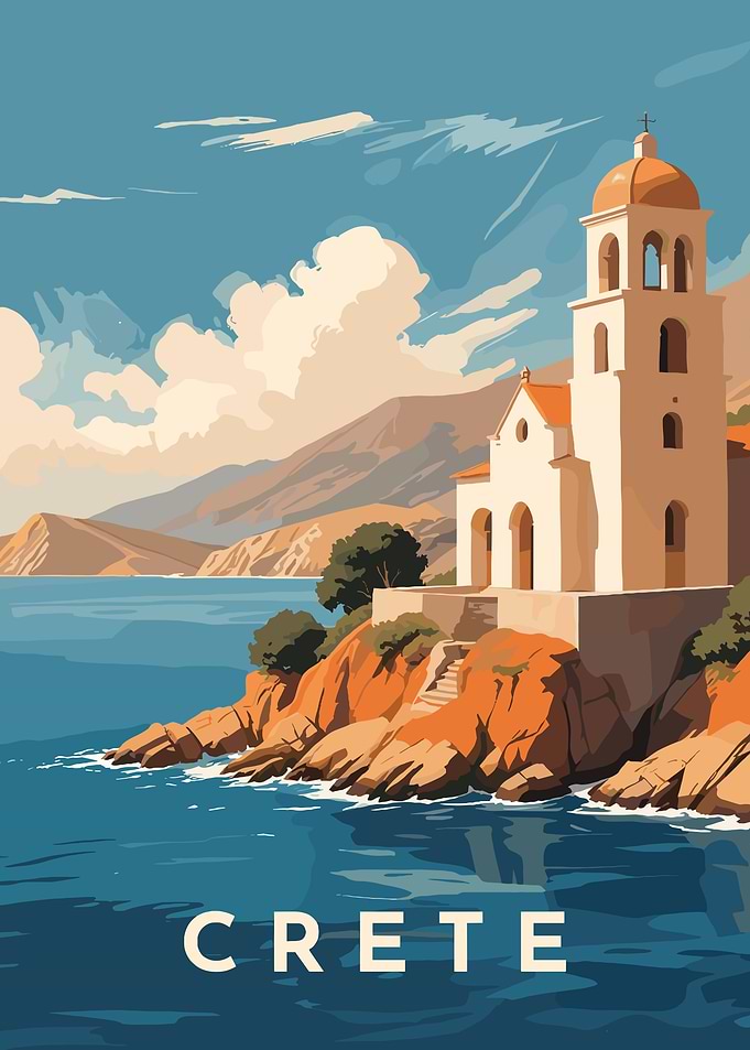 Crete Travel Poster