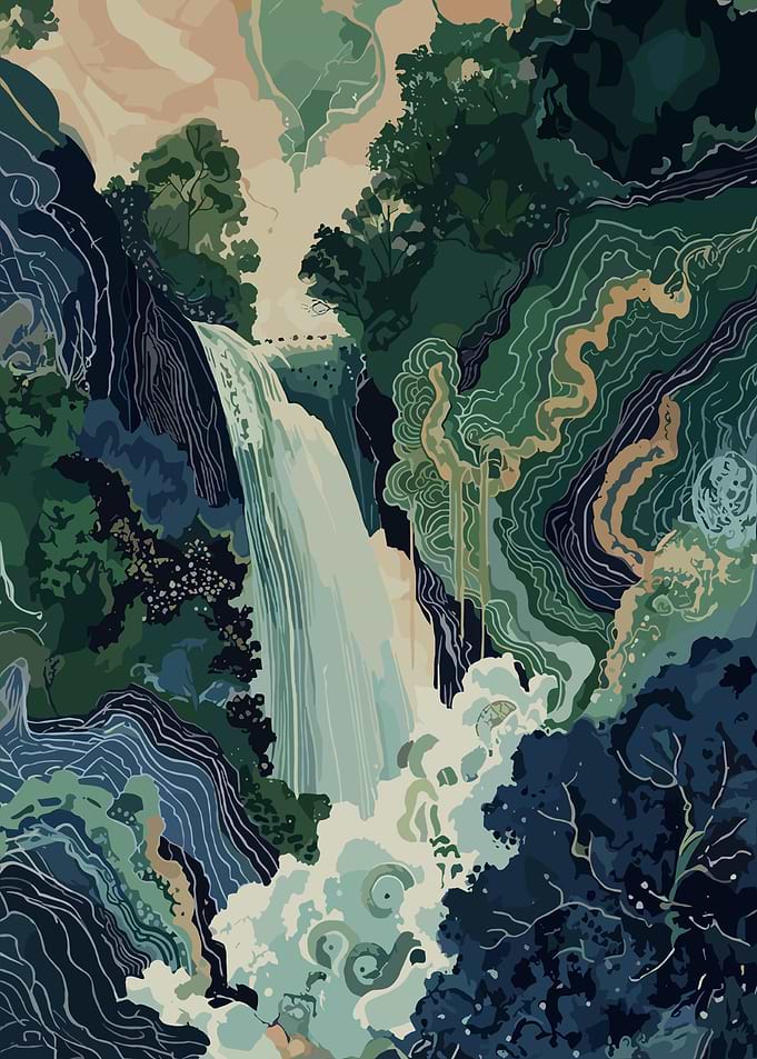 Enchanting Waterfall Landscape