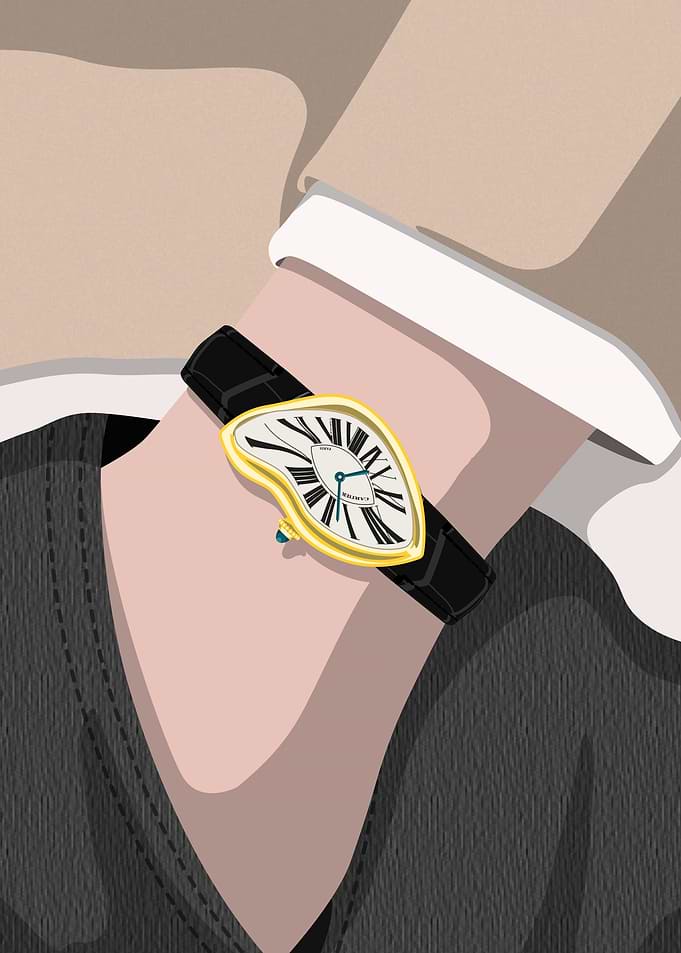 Crash Melting Watch on Wrist