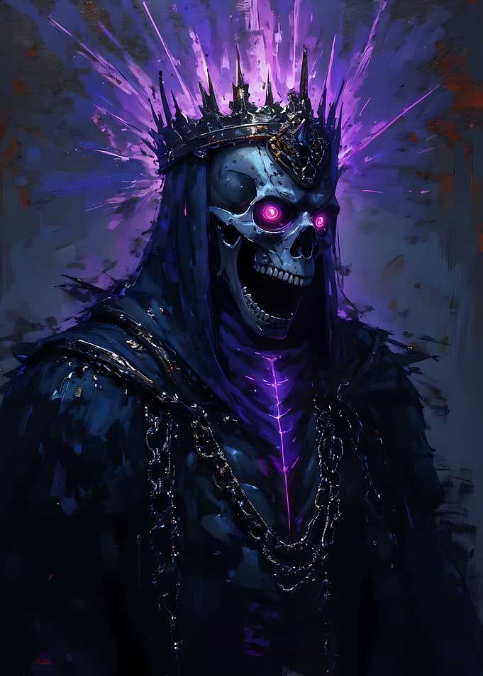 Skeleton King with Purple Aura