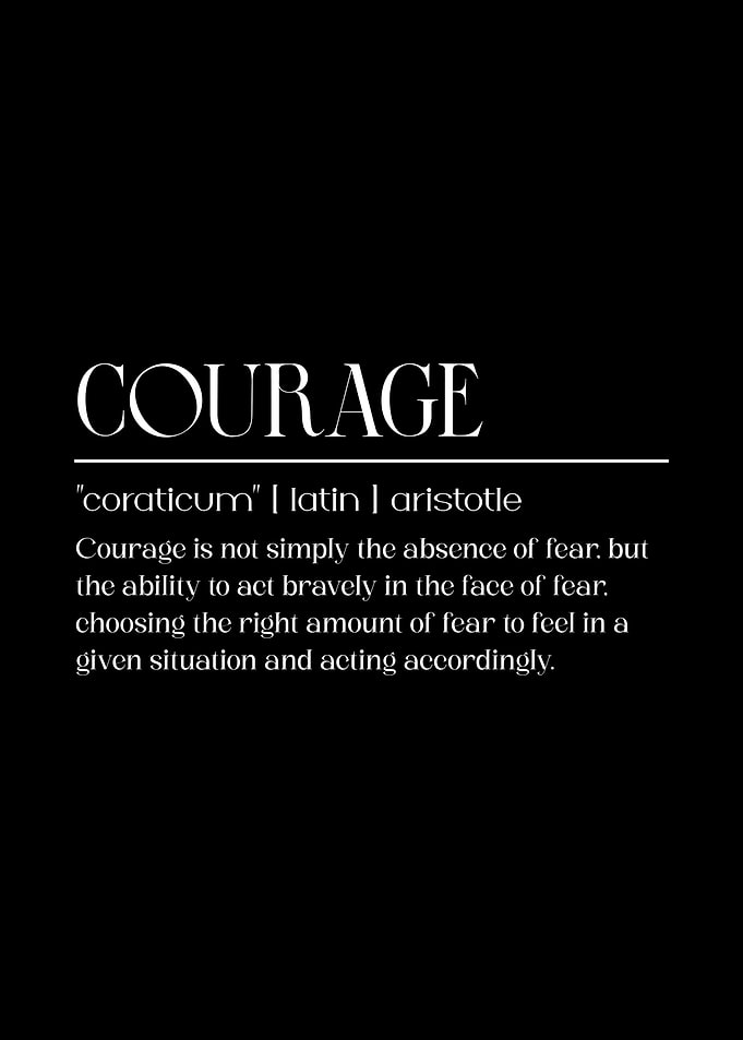 Courage Definition black background