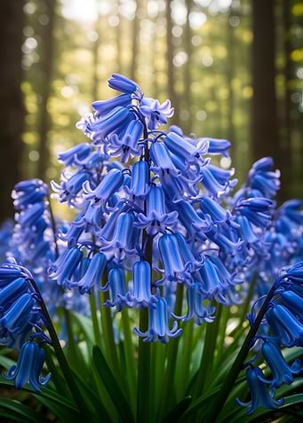 Bluebells in a Forest