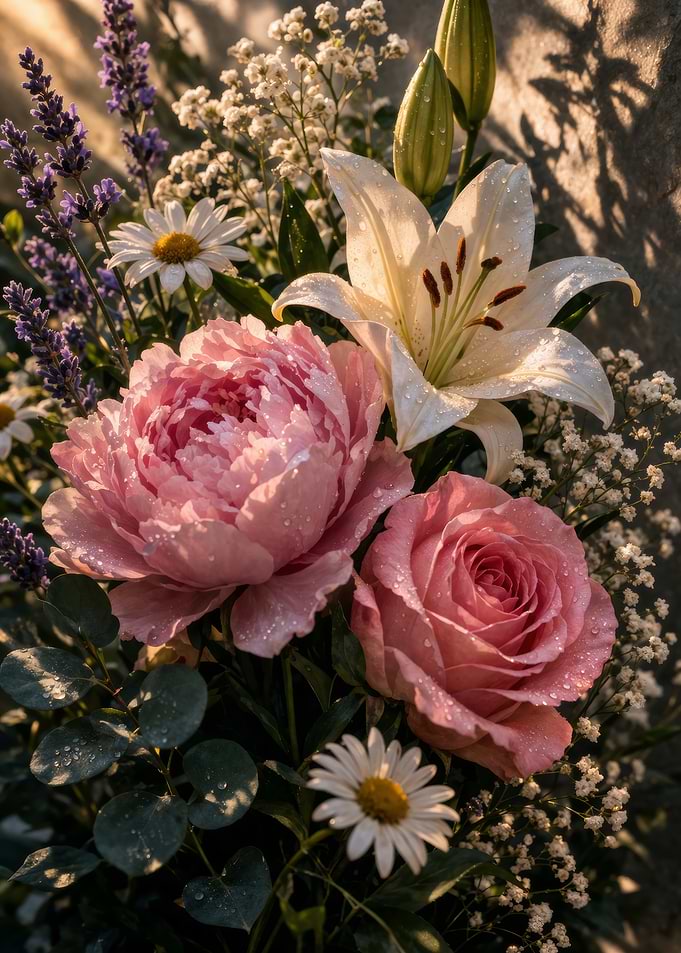 Dew-Kissed Floral Arrangement