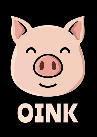 Cute Pig Face OINK Kids Kawaii Pig