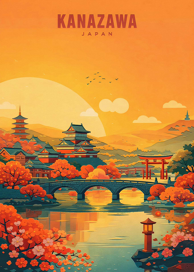 Kanazawa Japan Travel Poster