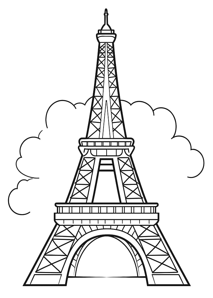 Eiffel Tower with Clouds