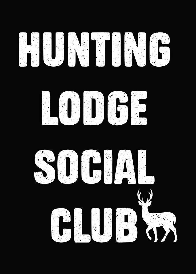 Deer hunting decor - Funny 'Hunting Lodge Social Club' hunter wall art for cabin lodge