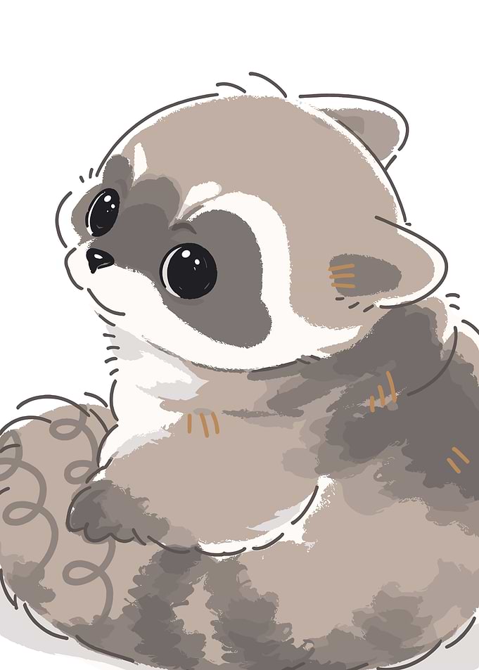 Cute Raccoon Illustration