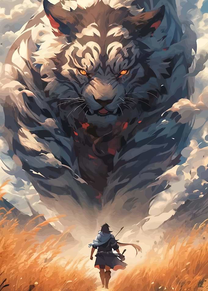 Giant Tiger vs Samurai Warrior