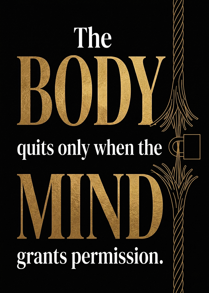 Mental Toughness Body Mind Grants Permission Quote Gold Art