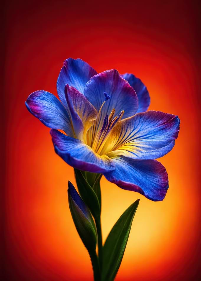 Vibrant Blue and Yellow Flower