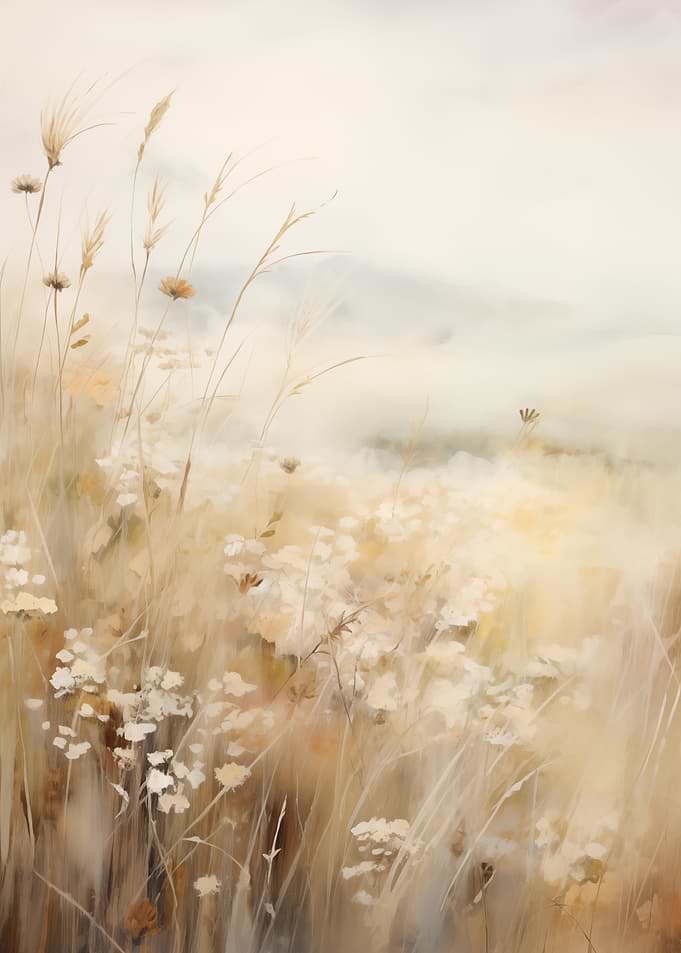 Soft Meadow with Wildflowers