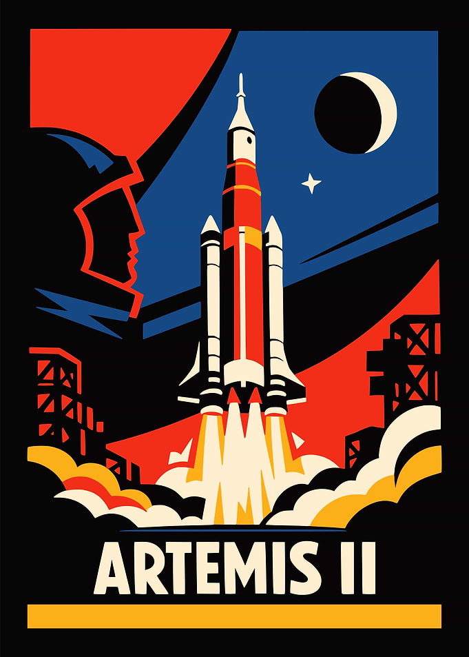 Artemis II Rocket Launch Poster
