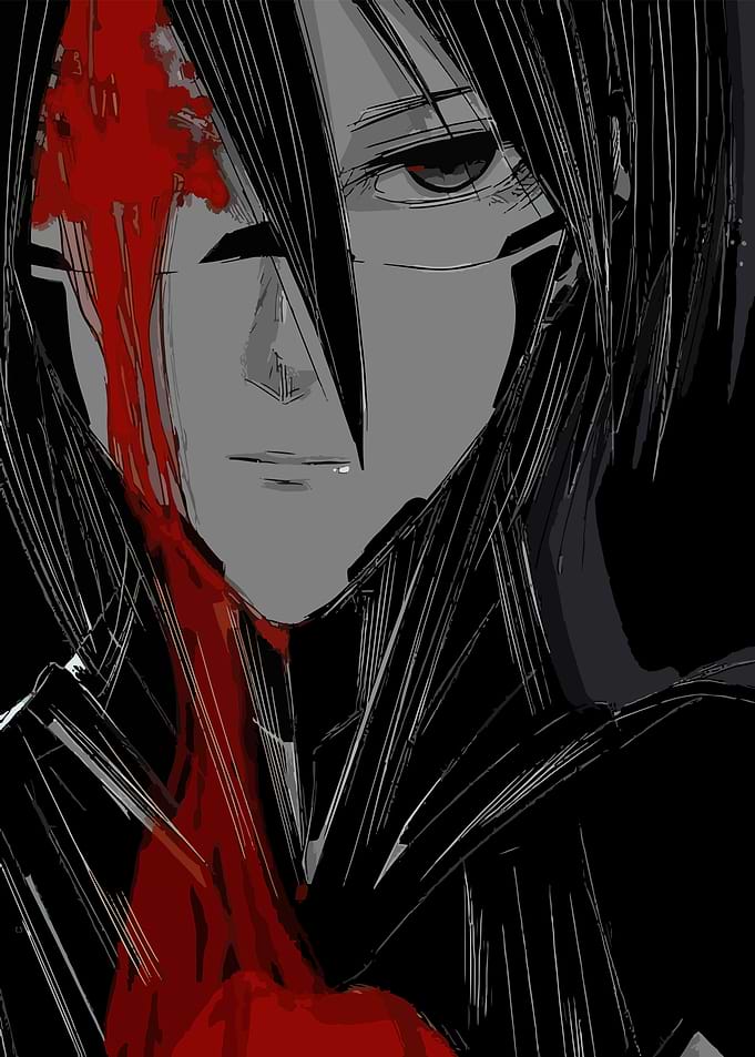 Anime Character with Blood Splatter