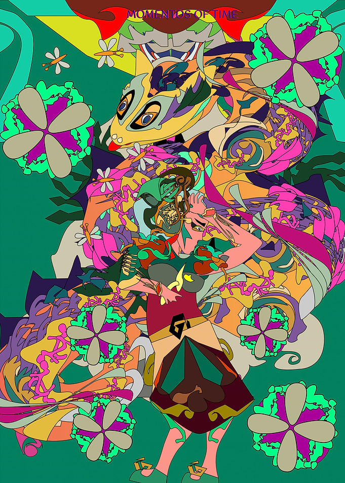Leaping Dragon and Woman Space.Traveler