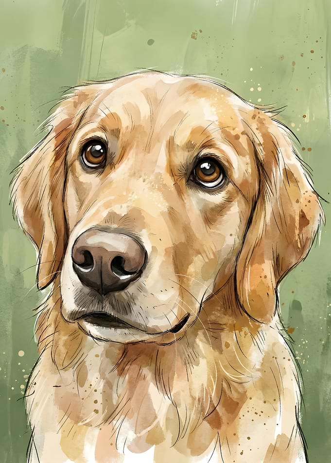 Golden Retriever Dog Portrait