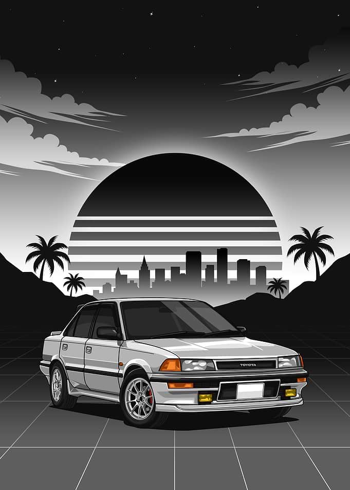 White toyota corola