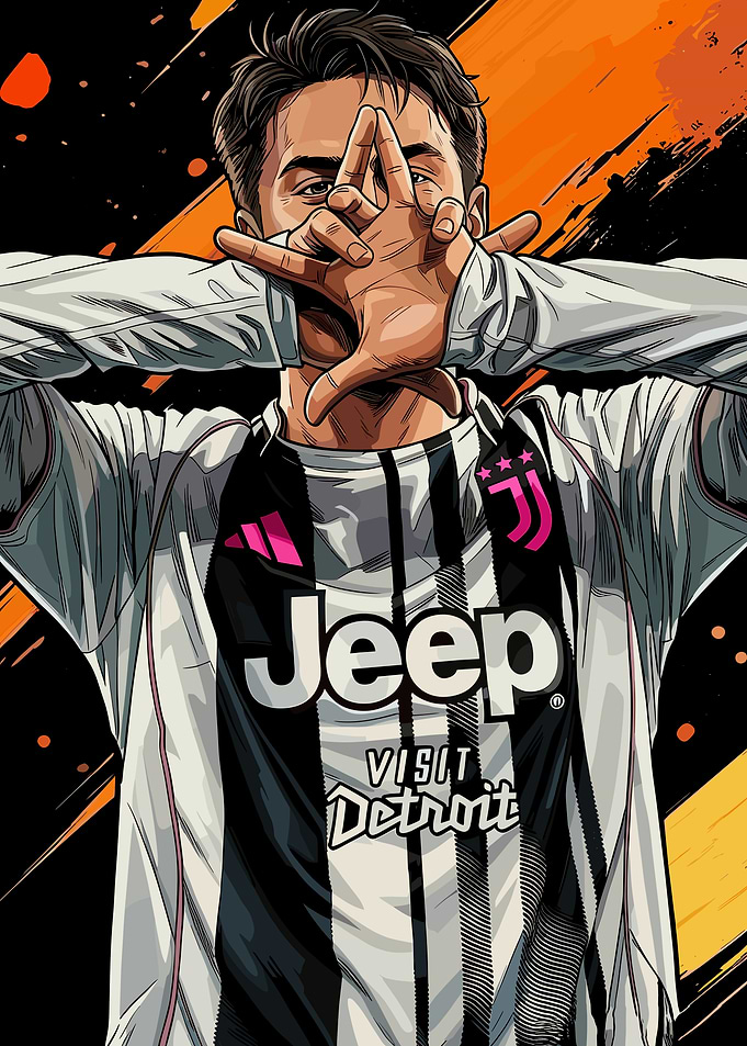 Football Player in Juventus Jersey