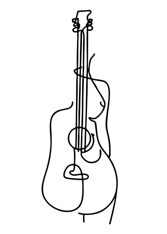 Abstract Guitar and Female Form