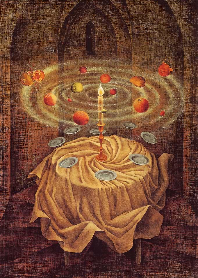 Surreal Still Life with Floating Fruit