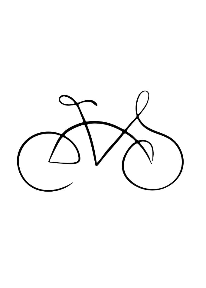 Minimalist Bicycle Line Art