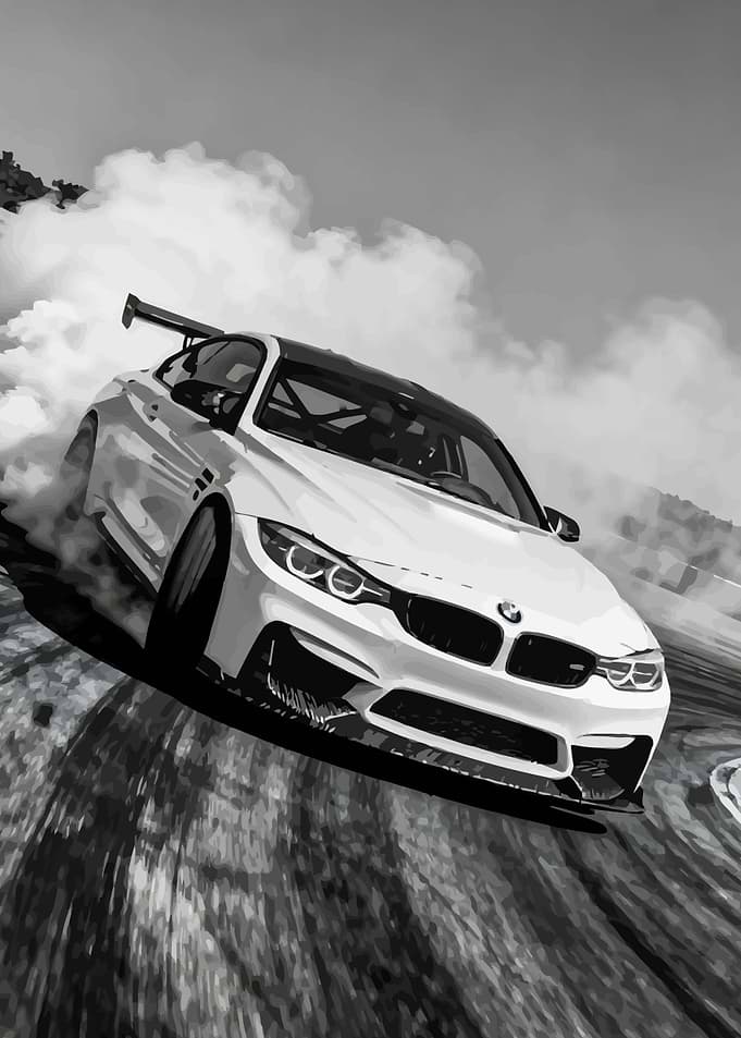 Drifting BMW M4 with Smoke