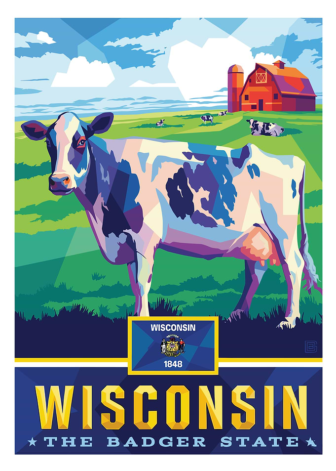 Wisconsin The Badger State Poster